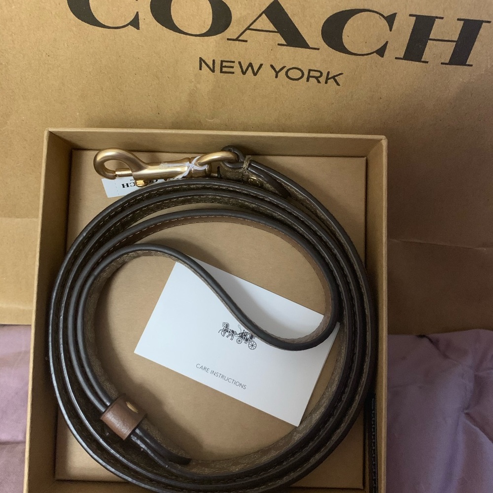 Coach Small Pet Leash - Signature C Khaki